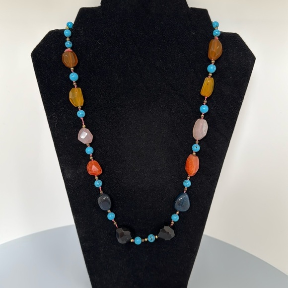 925 Sterling Silver Jewelry - Exquisite 100% Real Stones Necklace with Carnelian, Amber And Many More!​​